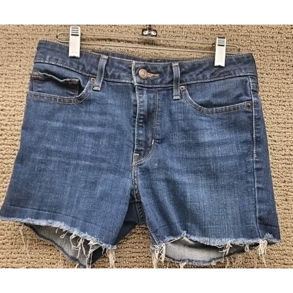 Levi's 712 Slim Shorts‎ Womens Size 27 W27 L30 Blue Mid Rise Denim